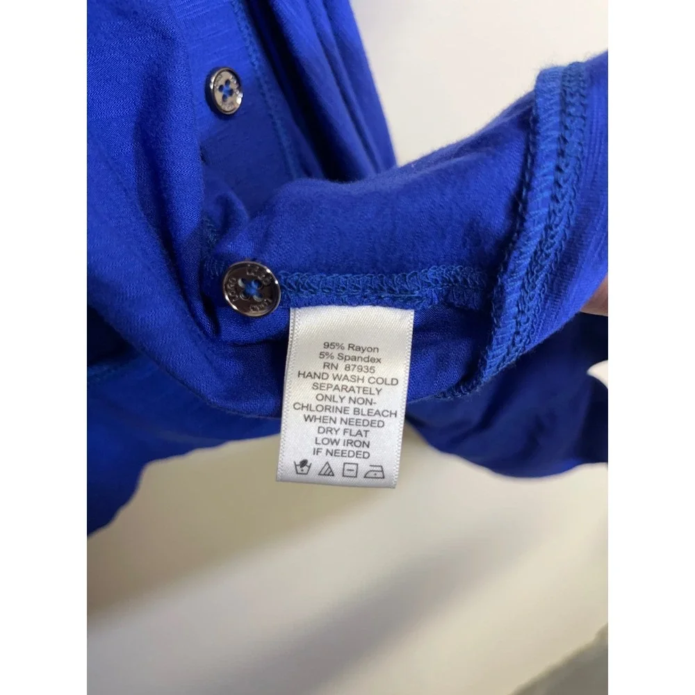 LOGO by Lori Goldstein Women's Blue Long Sleeve Cardigan With Buttons Size XL